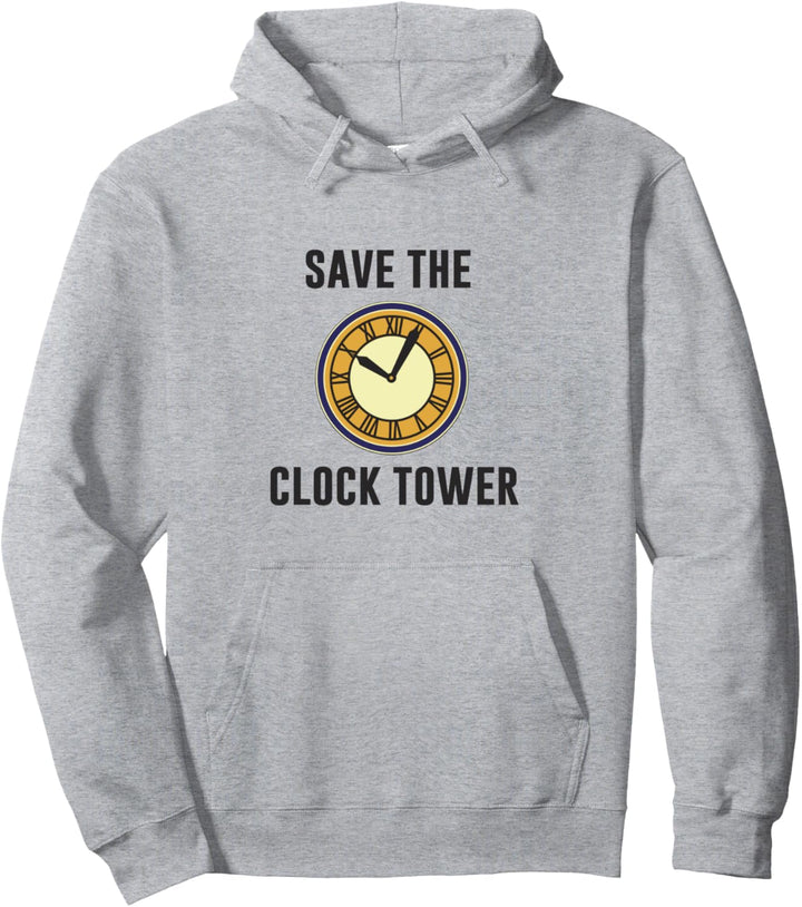 Back To The Future Save The Clock Tower Text Pullover Hoodie