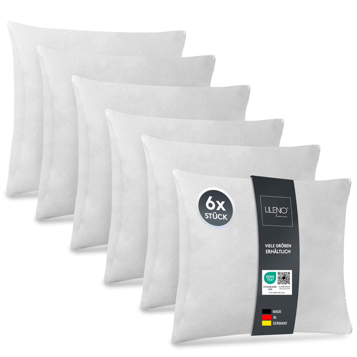 LILENO HOME 6er Set Kissenfüllung 45x45 cm - 40°C waschbares Innenkissen geeignet für Allergiker - P