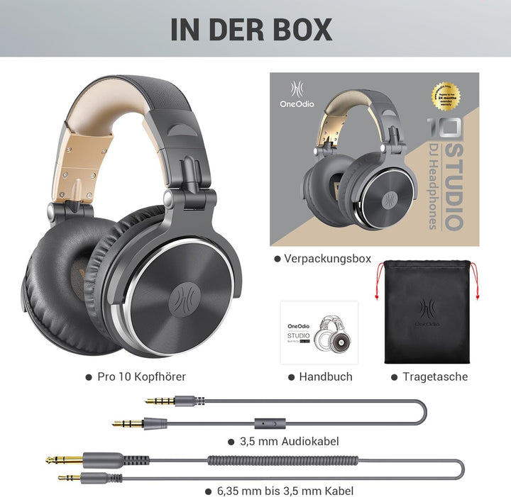 OneOdio Over Ear Kopfhörer mit Kabel, 50mm Treiber, Bassklang, 6.35 & 3.5mm Klinke, Share-Port, Gesc