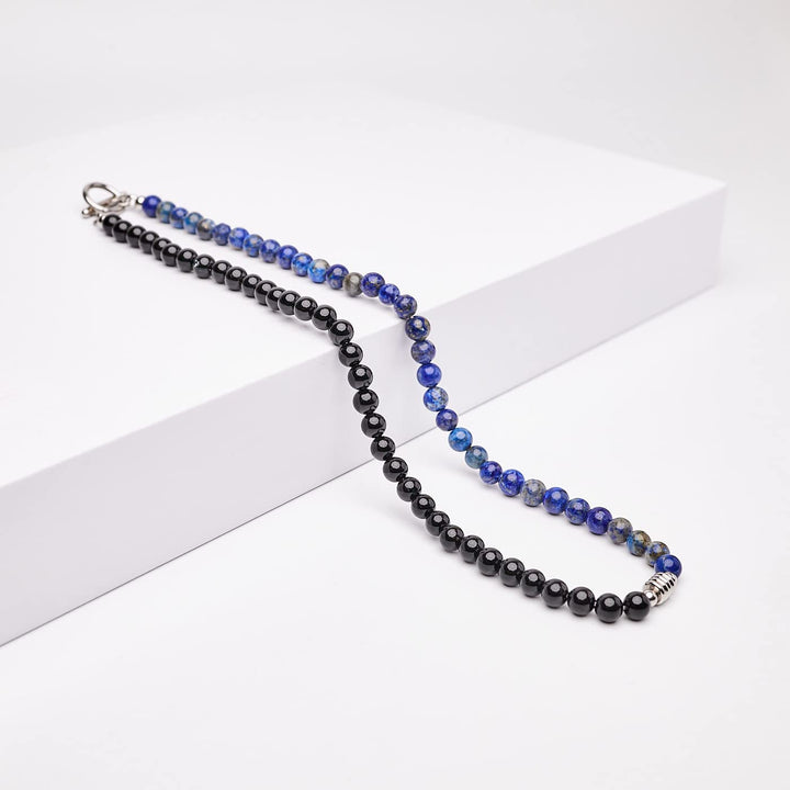Handgemachte Herren Tigerauge Onyx Perlenkette Kette Natürliche Edelsteine Heilung Kristallschmuck (