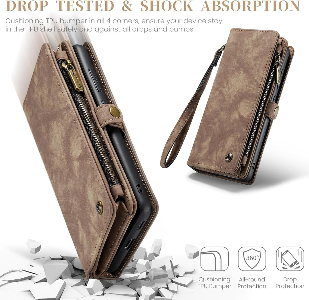 UFinetech für Samsung S23 FE Hülle, Stossfest Kartenfach Magnetisch Abnehmbare Tasche Samsung Galaxy