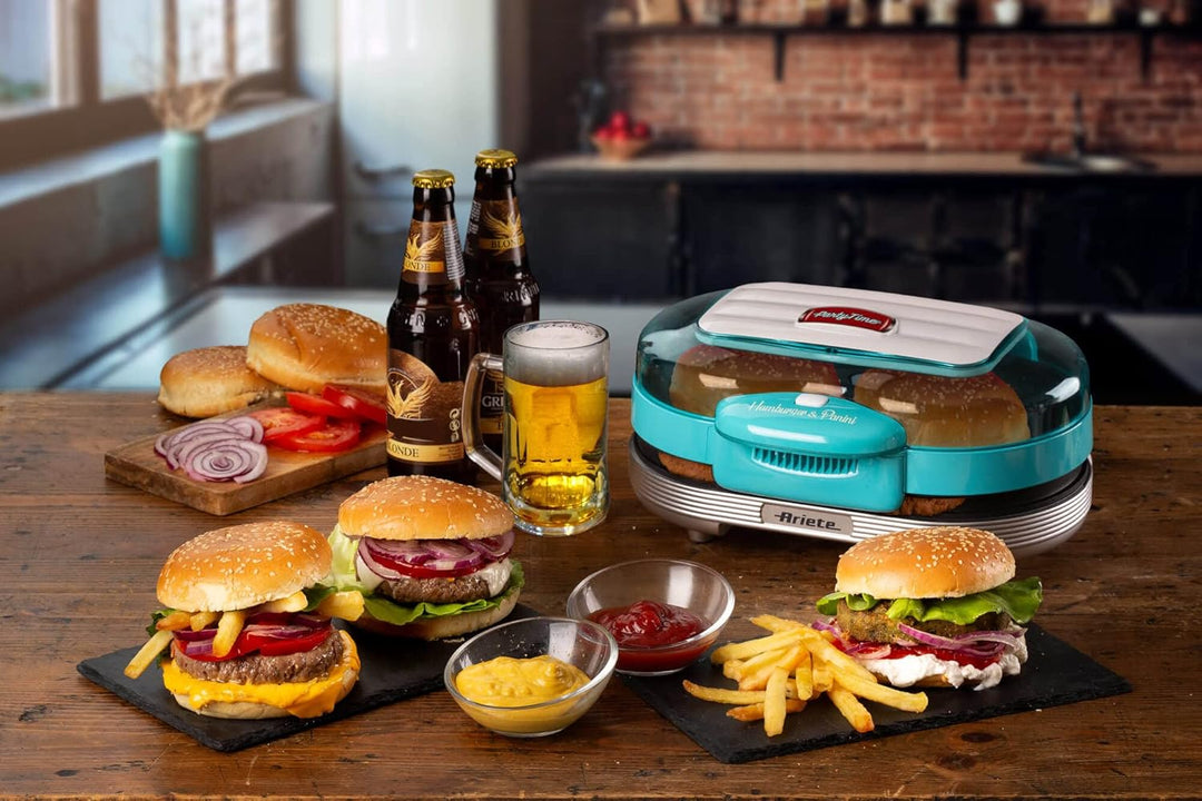 Ariete 205 Hamburger Maker Party Time, Burgermaschine, 1200 W, doppelte Antihaftplatten, 2 Fächer, l