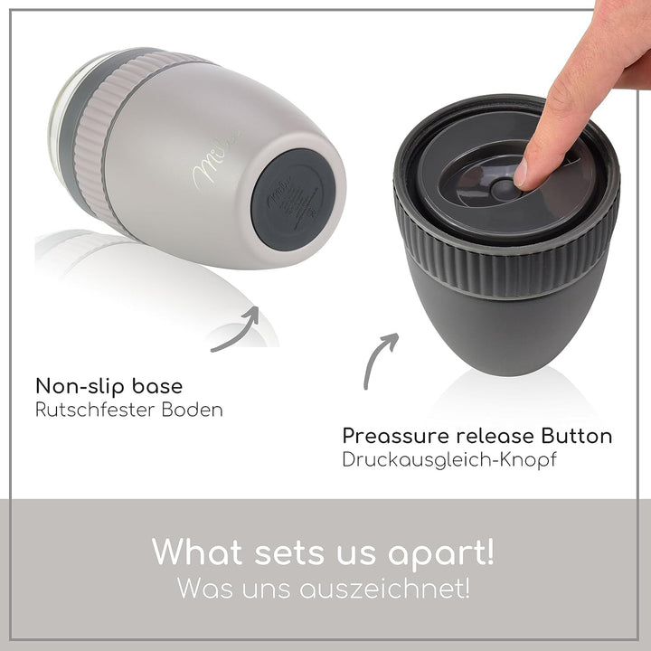 Milu Müslibecher to go 400ml I isolierter Edelstahl Joghurtbecher für Müsli I auslaufsicherer Becher