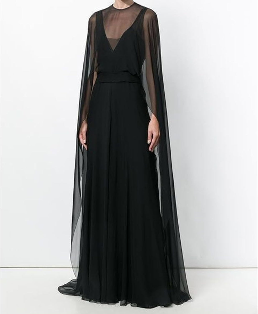 Damen-Chiffon-Schal, Umhang, Tüll, Brautschmuck, fliessende Capelets für Abendkleid, Netzstoff, durc