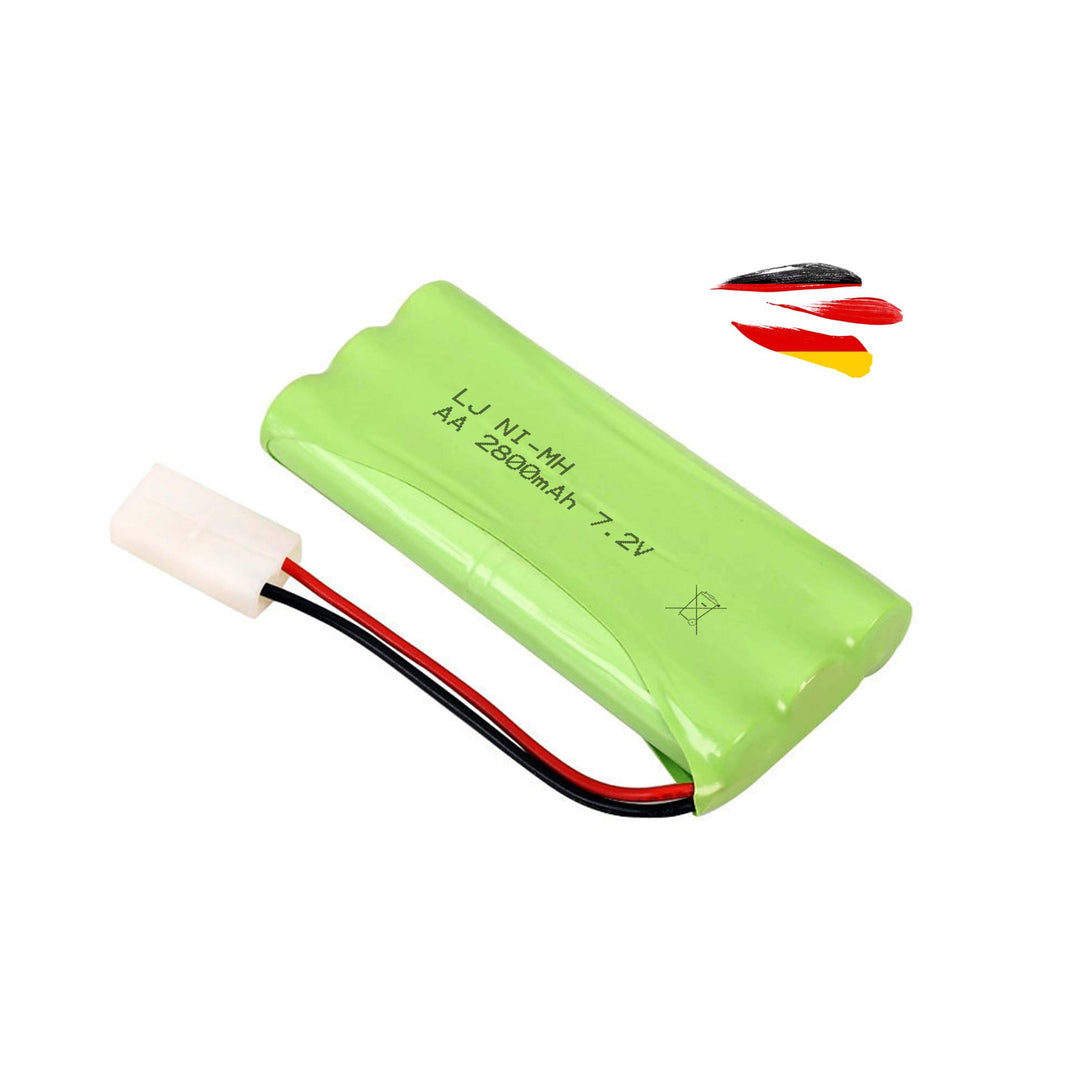 2800mAh 7.2V NI-MH Universal Akku kompatibel mit RC Boote, Panzer, Schiffe, Bagger, Fahrzeuge, LKW,