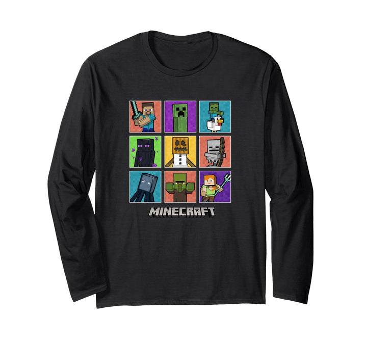 Die Minecraft-Gruppe hat eine farbige Box Up gedreht Langarmshirt