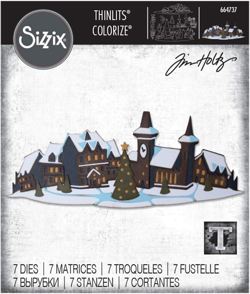 Sizzix Christmas Colorize Thinlits Die Set Holiday Village Colorize von Tim Holtz