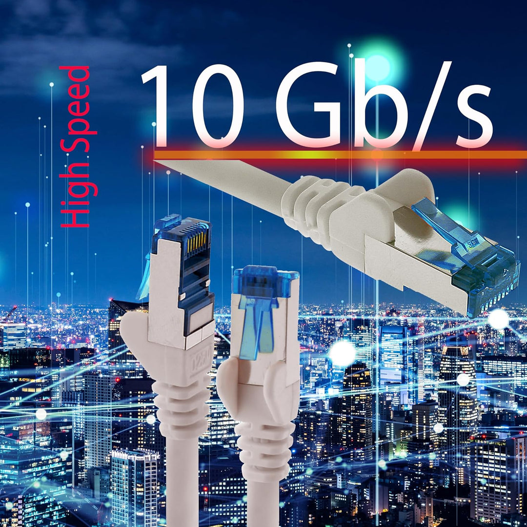 1aTTack.de Patchkabel – 10X 5m Ethernet, Netzwerk, Lan Kabel CAT6a (für Gigabit Netzwerke, Router, S