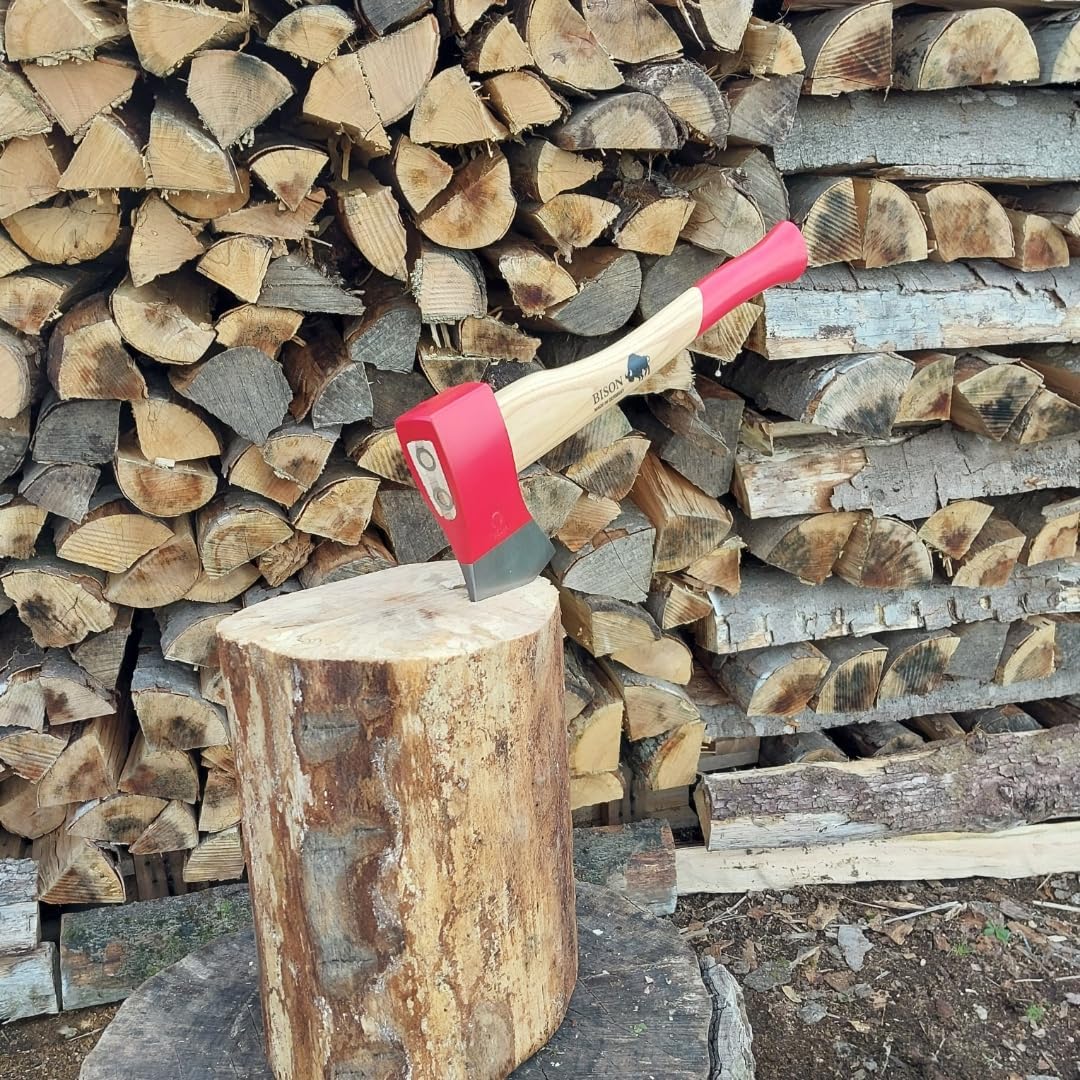 Bison Spaltbeil 1250 g, Länge 500 mm, Klassiker für kleine bis mittlere Holzstücke, 01-22-221200