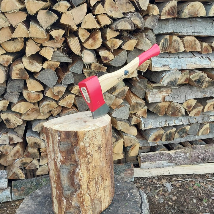 Bison Spaltbeil 1250 g, Länge 500 mm, Klassiker für kleine bis mittlere Holzstücke, 01-22-221200