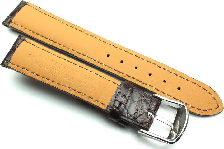 18mm Echt Alligator Vintage hangemacht in Deutschland Uhrenarmband Dunkel braun
