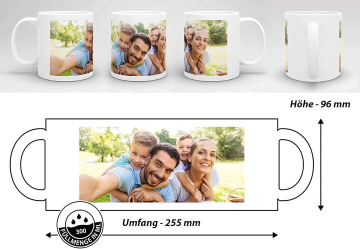 Keramik, Tasse selbst individuell gestalten/Personalisierbar mit eigenem Foto bedrucken/Fototasse/Mo