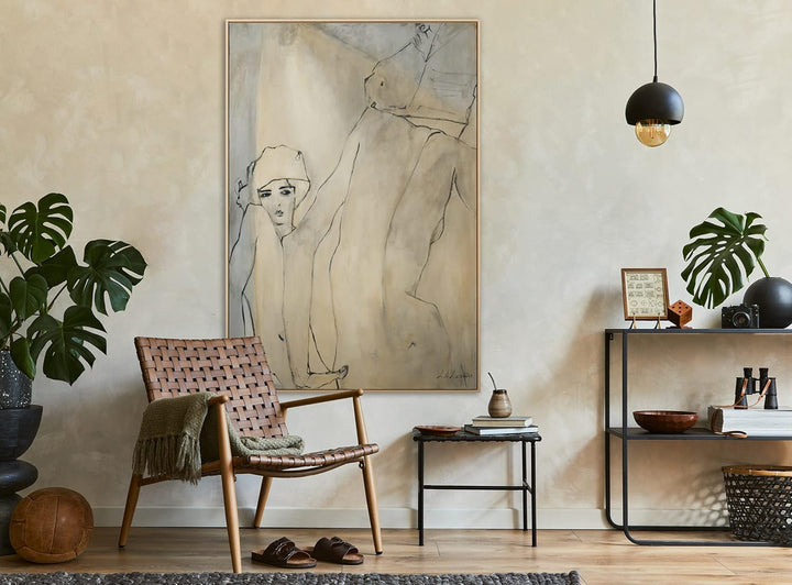 YS-Art XXL Abstrakt Acryl Gemälde auf Leinwand mit Rahmen Amsterdam handgemalte Wandbilder Wohnzimme