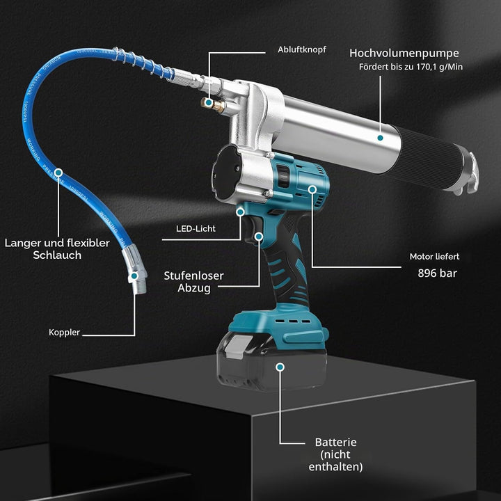 Schnurlose Fettpresse Kompatibel für Makita 18V Akku, Bürstenlose 13000 PSI Professionelle Elektrisc