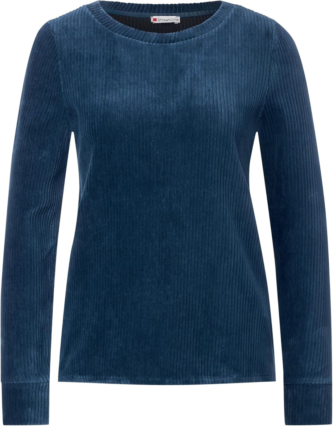 Street One Damen Cord Langarmshirt 42 Atlantic Blue, 42 Atlantic Blue
