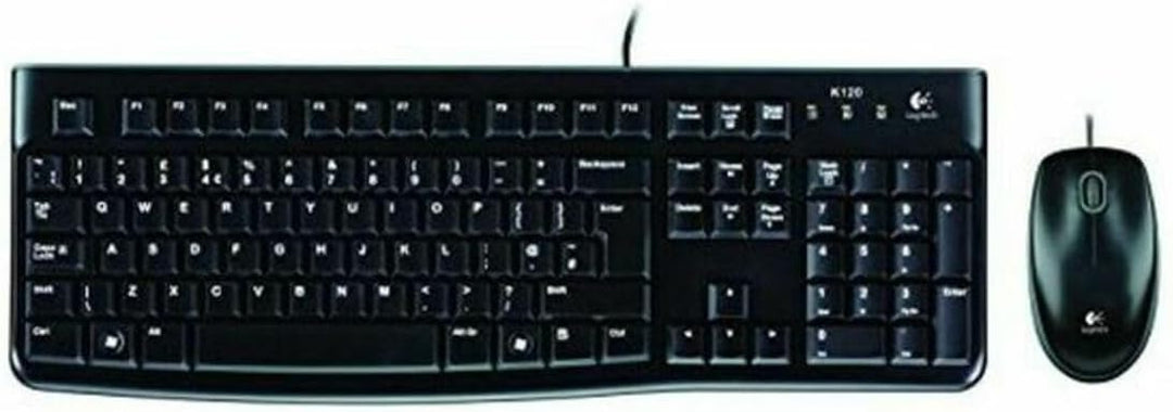 Logitech MK120 Kabelgebundenes Set mit Tastatur und Maus für Windows, Italienisches QWERTY-Layout -