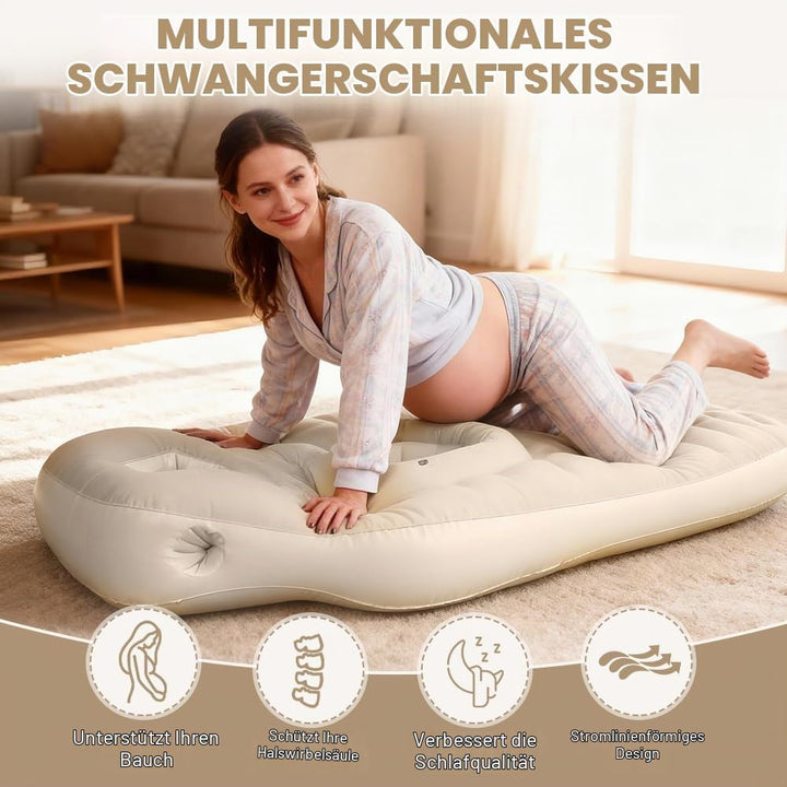 Aufblasbares Schwangerschaftskissen, Yogamatte für Schwangere mit Loch, Brown Tragbare Schwangerscha