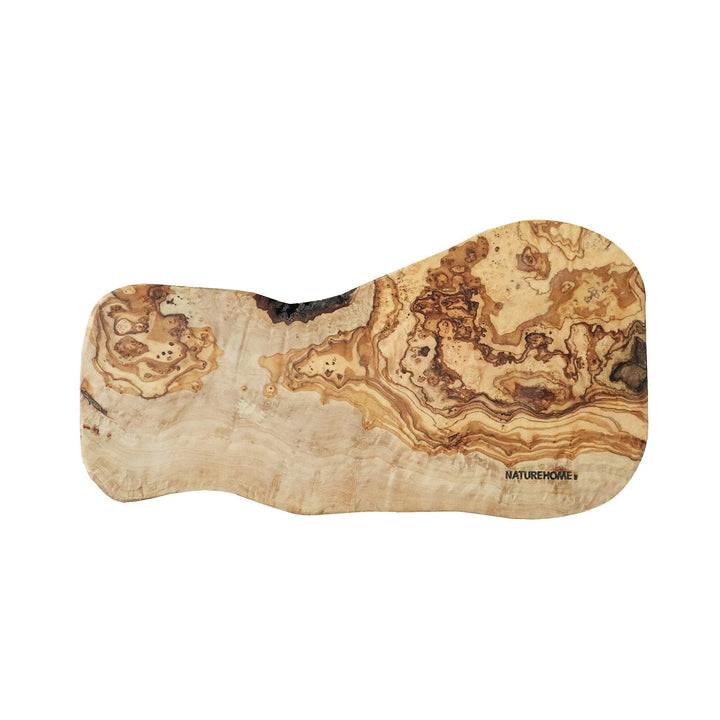 NATUREHOME Unikat aus Olivenholz: Rustikale ovale Astscheibe ca. 30cm nachhaltiges Servierbrett 30 c