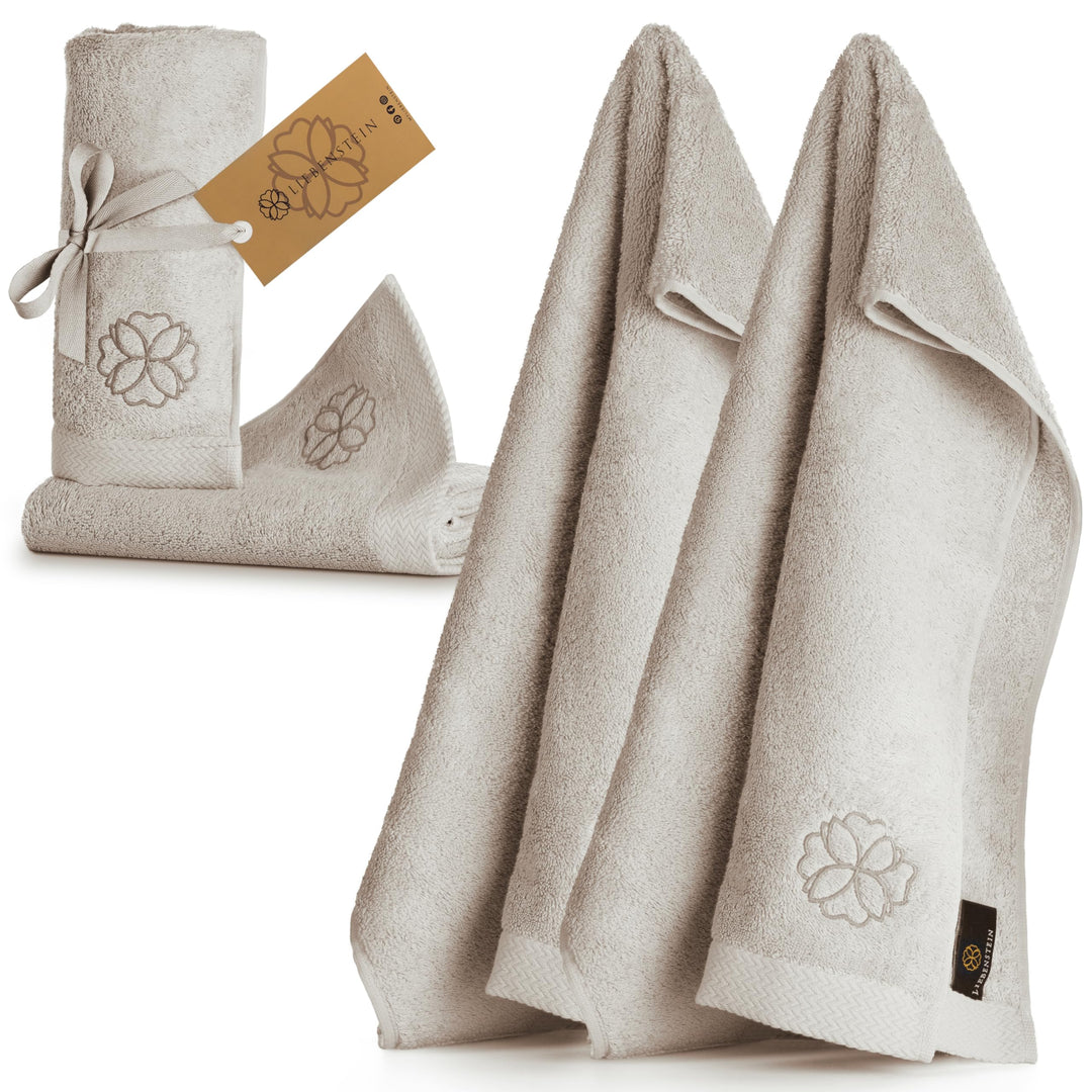 Liebenstein® Premium Handtuch Set - in beige - 2 Duschtücher 70x140 cm und 2 Handtücher 50x100 cm au