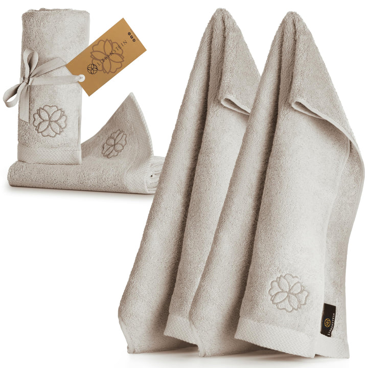 Liebenstein® Premium Handtuch Set - in beige - 2 Duschtücher 70x140 cm und 2 Handtücher 50x100 cm au