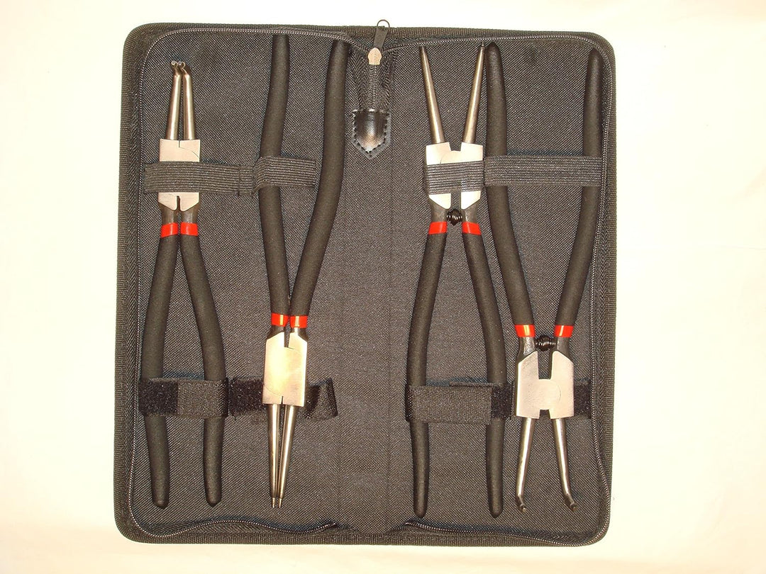 4-tlg. Sicherungsringzangen-Set Zangenlänge je 225 mm gerade & abgewinkelt