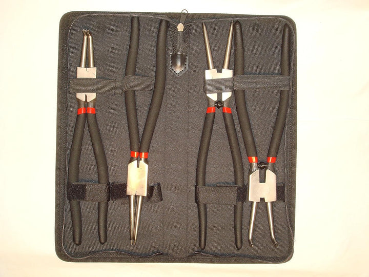 4-tlg. Sicherungsringzangen-Set Zangenlänge je 225 mm gerade & abgewinkelt