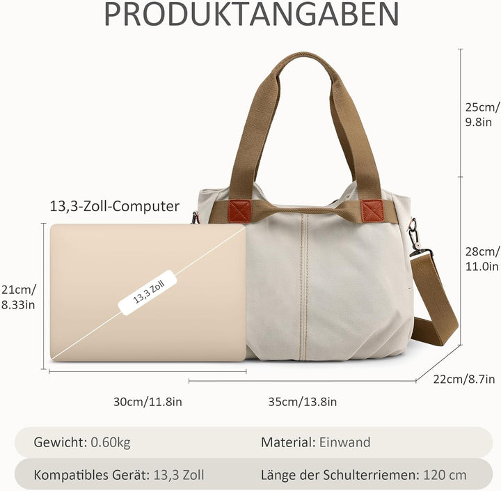 DIRRONA Casual Damen Segeltuch Umhängetasche Gross Kapazität Handtasche Reise Schultertasche Multifu