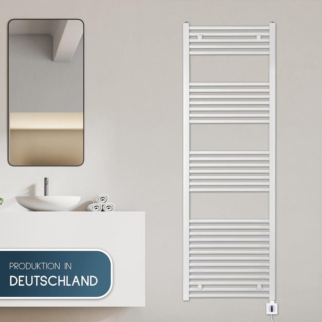 anapont elektrischer Badheizkörper 1775x500 - weiss gerade - Timer-Funktion - Handtuchheizkörper - B