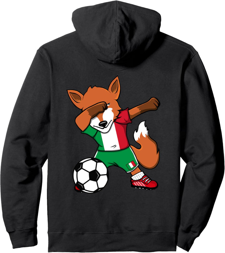 Dabbing Fuchs Fox Italien Fussball Italienische Flagge Sport Pullover Hoodie