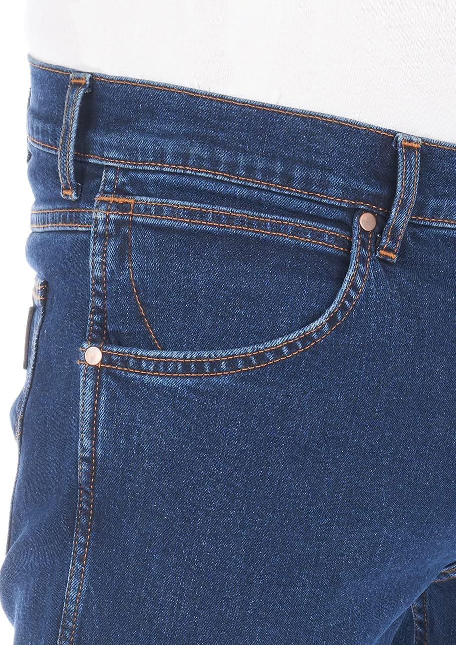 Wrangler Jeans Herren Stretch Regular Straight Fit Greensboro Jeanshose Denim Blau Schwarz 30 31 32