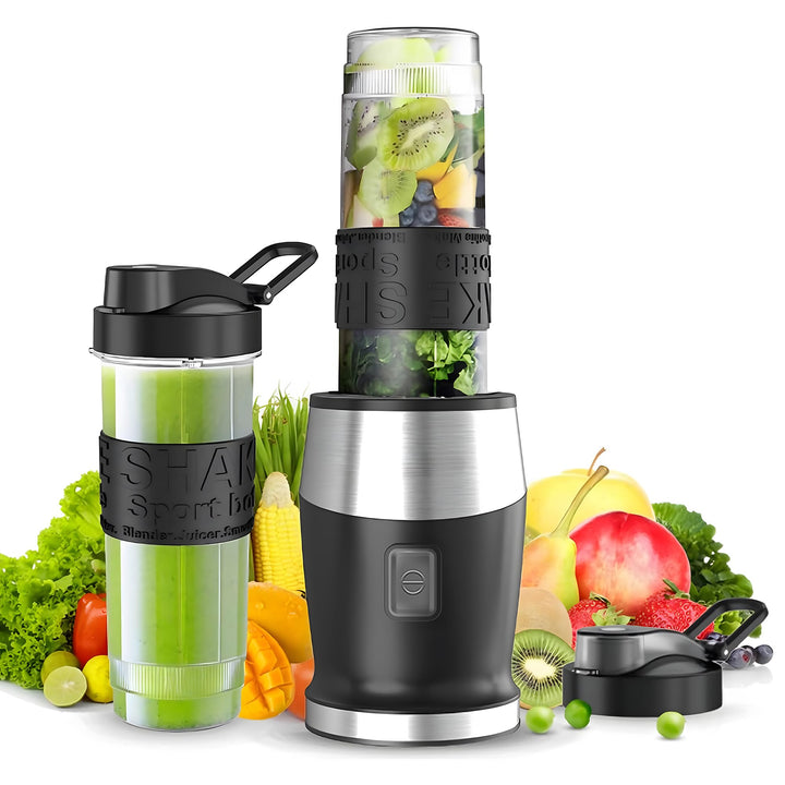 Mixer, 500W Smoothie Maker, Standmixer & Mixer Smoothie Maker mit 2x570ml Smoothie Flaschen BPA frei