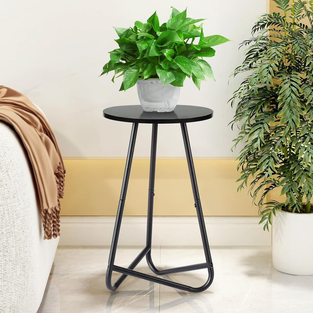 HDANI 50cm Rund Pflanzenständer,Blumenständer 2 set,Pflanzenregal aus Holz und Metall,Modernes Regal