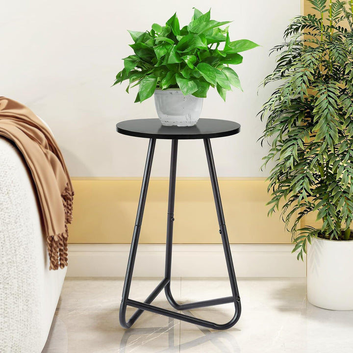 HDANI 50cm Rund Pflanzenständer,Blumenständer 2 set,Pflanzenregal aus Holz und Metall,Modernes Regal