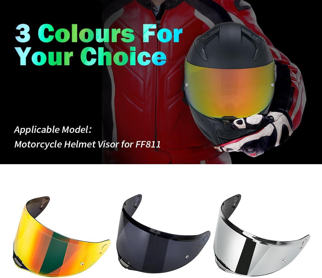 VCOROS Motorradhelm Visier,Helmvisier für LS2 FF811/vector 2/Citation II,Motorrad Windschutz Helm Ob