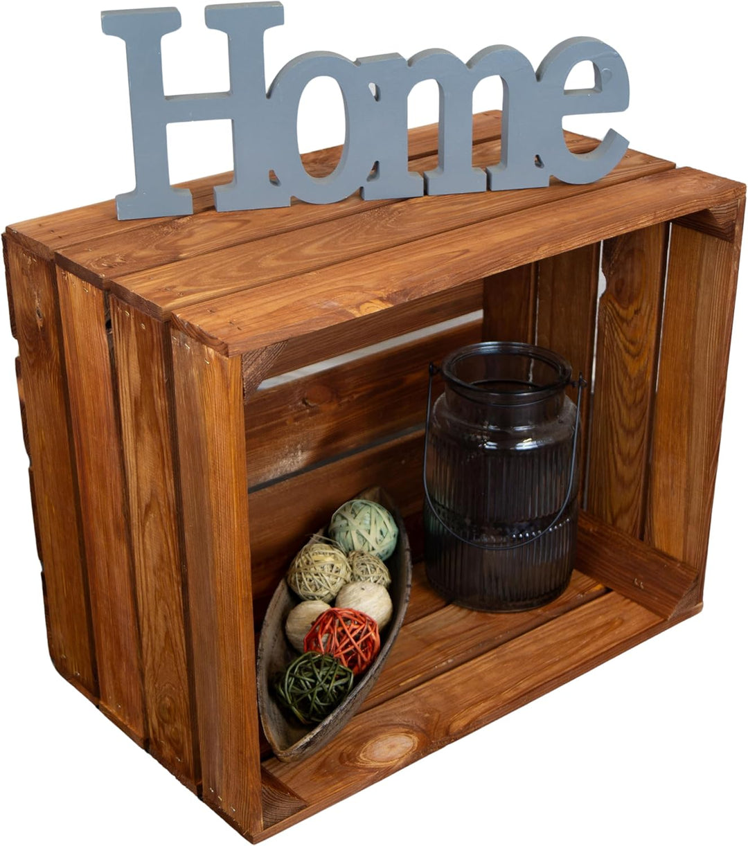 Kistenkolli Altes Land Holzkiste Ocker Schuhablage Schuhständer DIY Upcycling Regalbau Schuhaufbewah