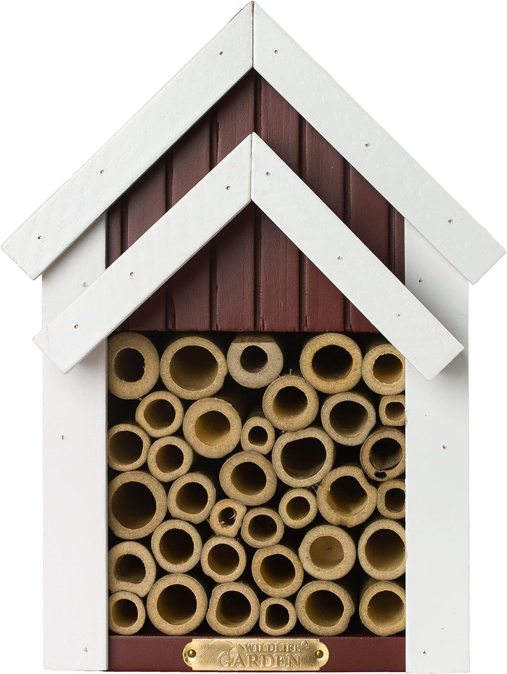 Wildlife Garden WG311 Bienen-Hotel Rot - Insektenhotel aus Holz