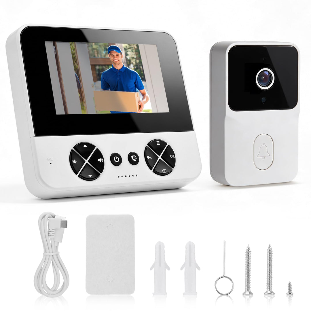 Drahtlose Video Türklingel mit Kamera Outdoor - IP65 Wasserdicht 1080P HD - 4,3 Zoll IPS Bildschirm