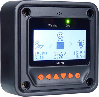 EPEVER MT50 Remote Meter für MPPT Solarladeregler 10A / 20A / 30A / 40A mit LCD-Display-Monitor und