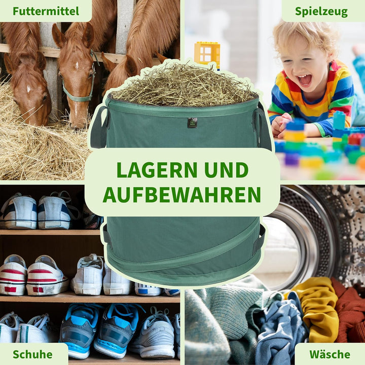 TTL Garden 3x 85L Pop Up Gartensack Premium - 220gsm 600D Oxford Gewebe selbstaufstellend extra robu