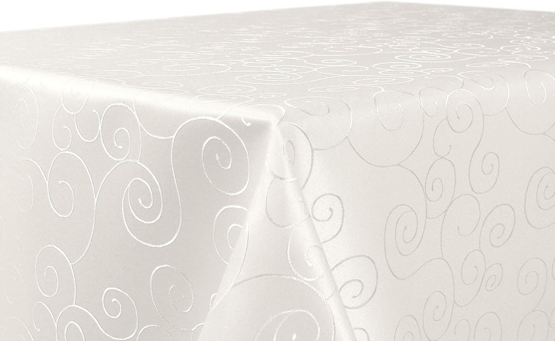 BEAUTEX Tischdecke Damast Ornamente - Bügelfreies Tischtuch - Fleckabweisende, Pflegeleichte Tischwä