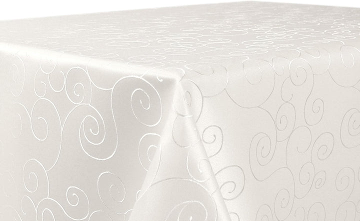 BEAUTEX Tischdecke Damast Ornamente - Bügelfreies Tischtuch - Fleckabweisende, Pflegeleichte Tischwä