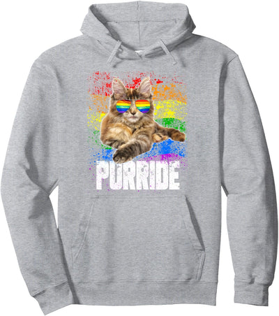 Cat Purride LGBT Gay Pride LGBT Funny LGBTQ Pullover Hoodie