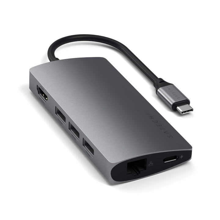 SATECHI USB-C Hub V2 8-in-1, PD 60 W, Space Grau Space Grau V2 60W USB-A 4K, Space Grau V2 60W USB-A