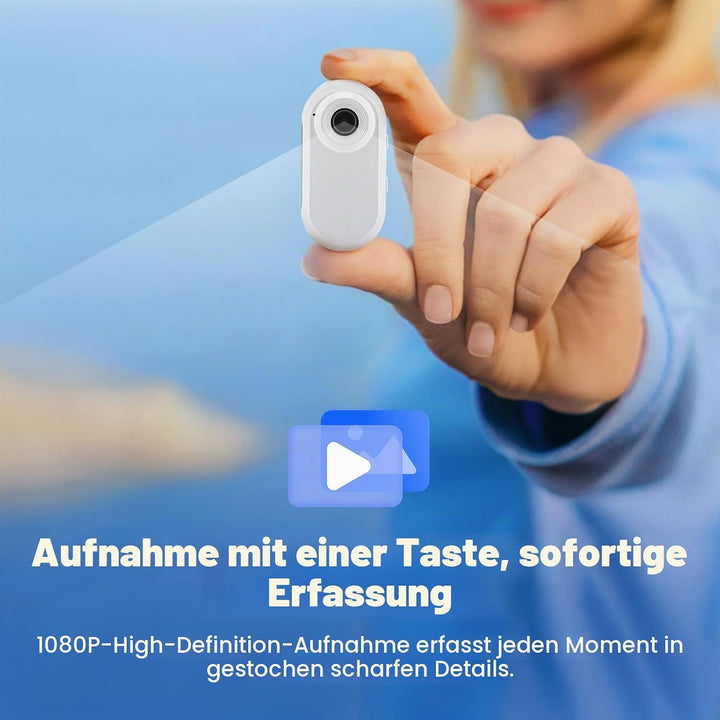 Mini Action Cam 1080P Bodycam mit Batteriefach &amp; 128GB SD-Karte, Helmkamera für Motorrad Fahrrad Spo