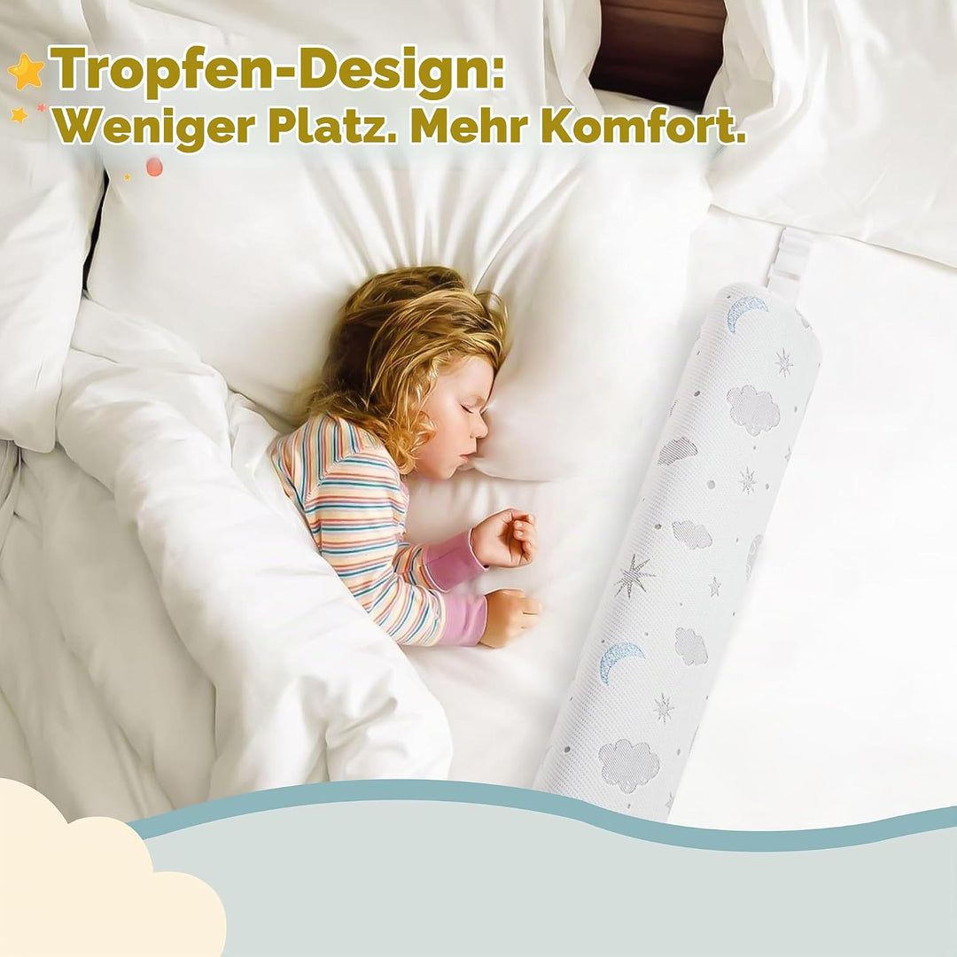 Rausfallschutz Kinderbett - Schaumstoff Bettschutz mit verstellbaren Gurten, Anti-Rutsch, Air-Layer-