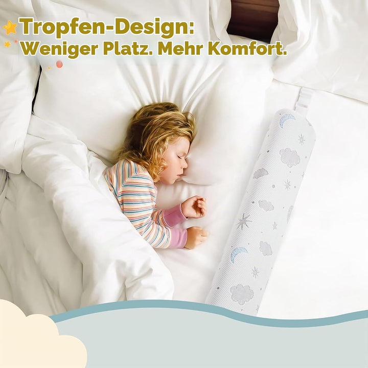 Rausfallschutz Kinderbett - Schaumstoff Bettschutz mit verstellbaren Gurten, Anti-Rutsch, Air-Layer-