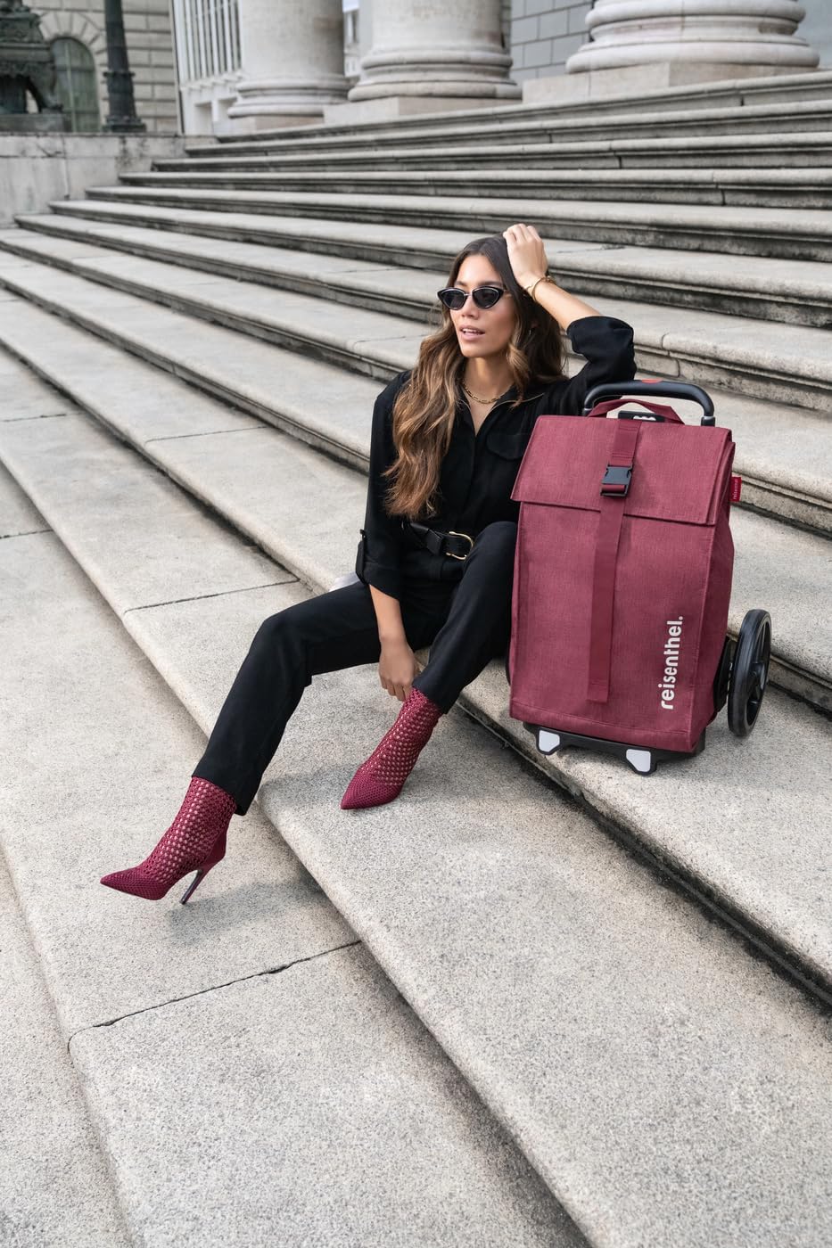 reisenthel Citycruiser Twist Maroon – Praktische Einkaufstasche mit Mehreren grossen Fächern als Tro