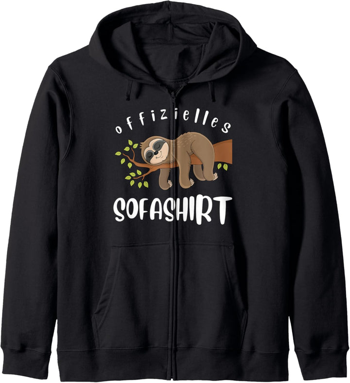 Offizielles SofaShirt Faultier Pyjama Langschläfer Kapuzenjacke