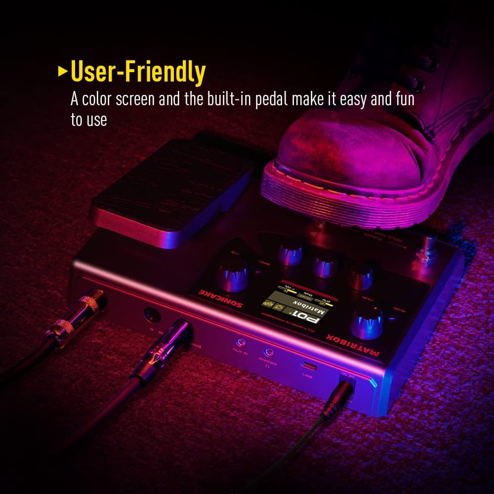 SONICAKE Gitarren Effektpedal Multi-Effekte Prozessor mit Expression Pedal 140 integrierte Effekte 1