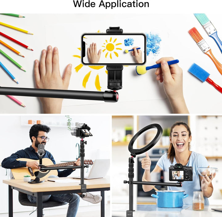 Victiv Kamera Tischhalterung, 37cm-105cm Kamera Tischstativ für DSLR Canon, Lichtstativ Klemmstativ